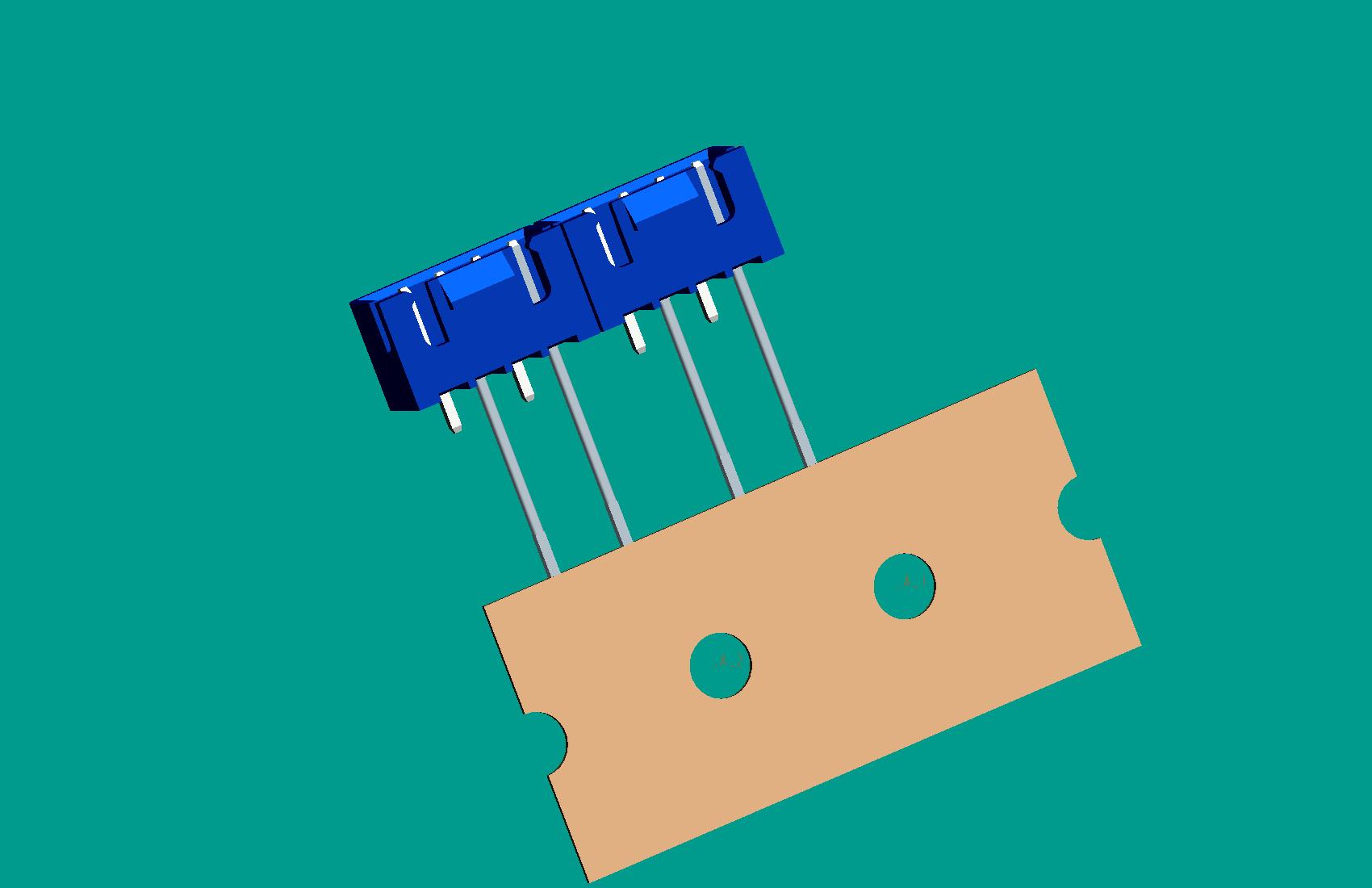 XH-4A(帶扣)立式針座藍(lán)色/編帶(步距12.7,1、3長(zhǎng)針，反向，10mm，短針外漏長(zhǎng)2.5mm)高灼熱絲