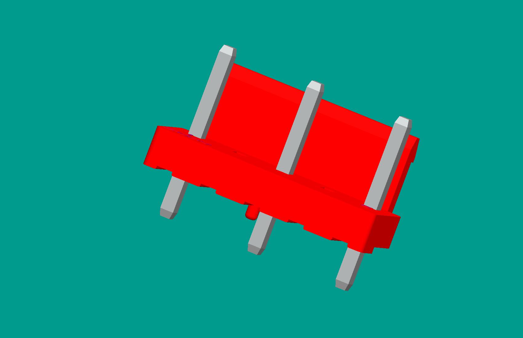 VH-5A3D1（半包防呆柱D1型）立式針座紅色/高灼熱絲(缺第2、4針)