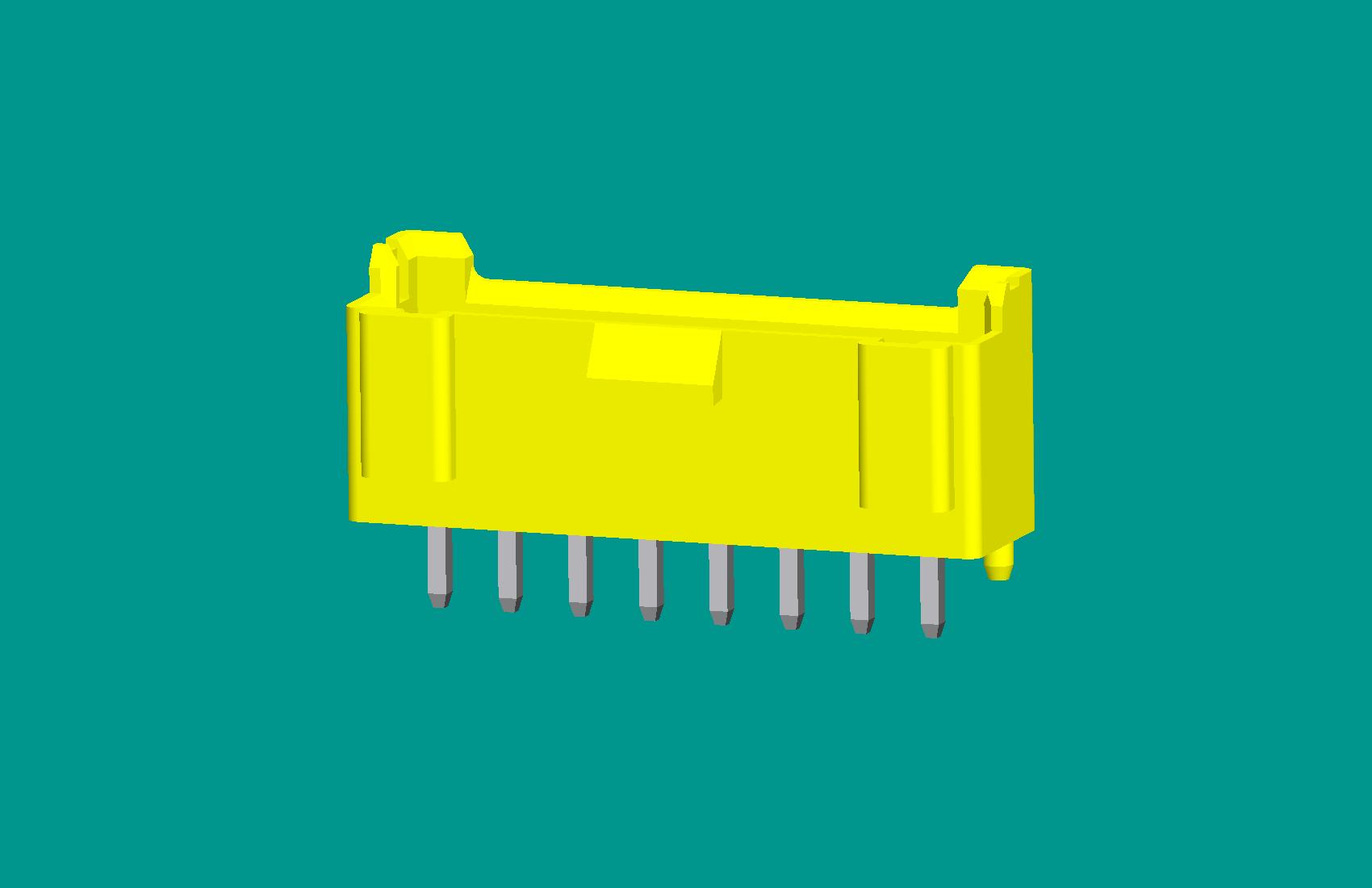 B8B-XH-K3立式針座熒光黃/普通PA66/海爾